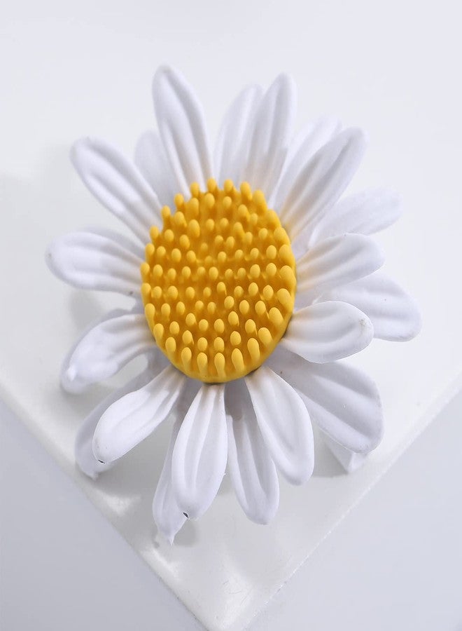 POYAMUSE Colorful Daisy Sunflower Brooch Pins - Bohemian Style Flower Lapel Pins Badge Dress Neckline Pin for Women Girls-white - Image 3
